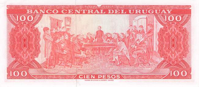 Uruguay 100 Pesos p47a-9 1967